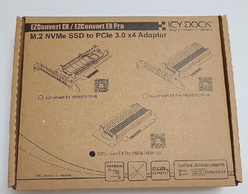 开箱简测ICY DOCK EZConvert Ex Pro MB987M2P 2B M 2 NVMe SSD转PCIe 3 哔哩哔哩