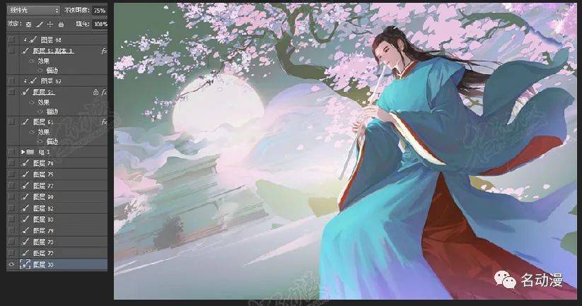 名动漫原创教程山河令温客行古风同人插画创作教程帅气和意境都拿捏住