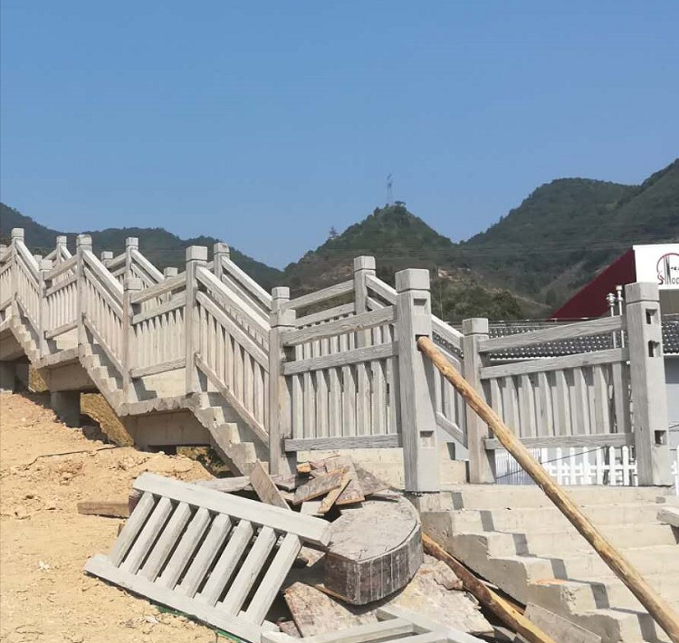 景区仿木栏杆模具,水泥围栏15度斜坡模具,水泥仿木栏杆图片大全