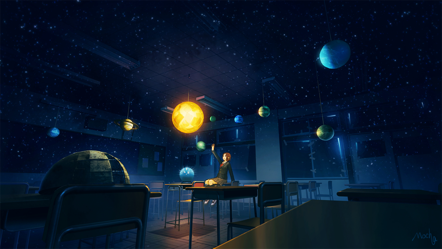 但愿,可以欣赏到深夜的美景.(夜景,星空壁纸)