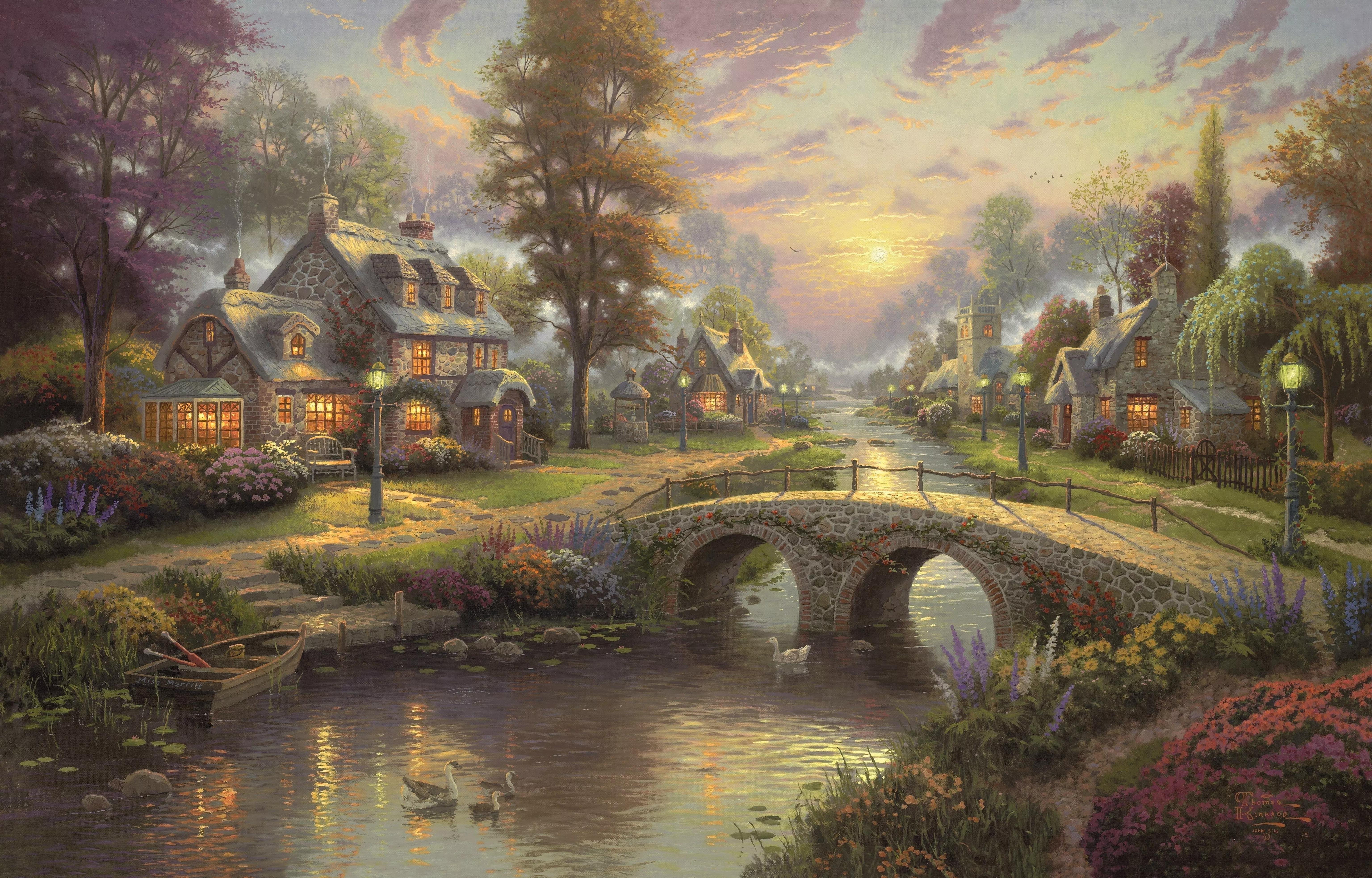 托马斯.金凯德(thomas kinkade)梦幻风格油画作品鉴赏