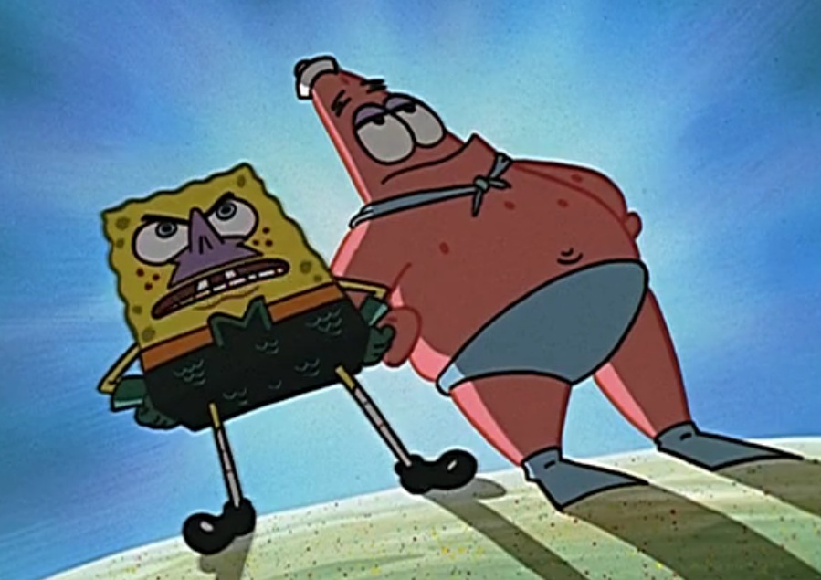 海绵宝宝&派大星cos美人鱼战士&企鹅男孩