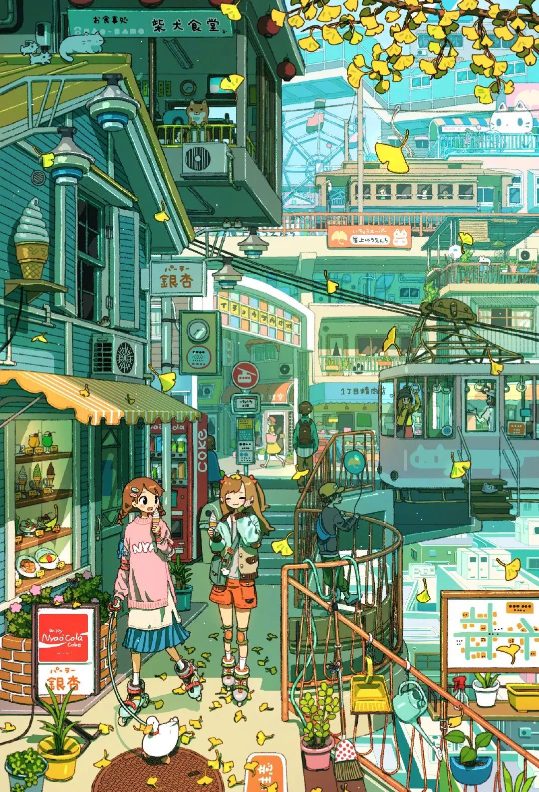 日本插画师 tao 治愈系的市井生活插画作品(壁纸)