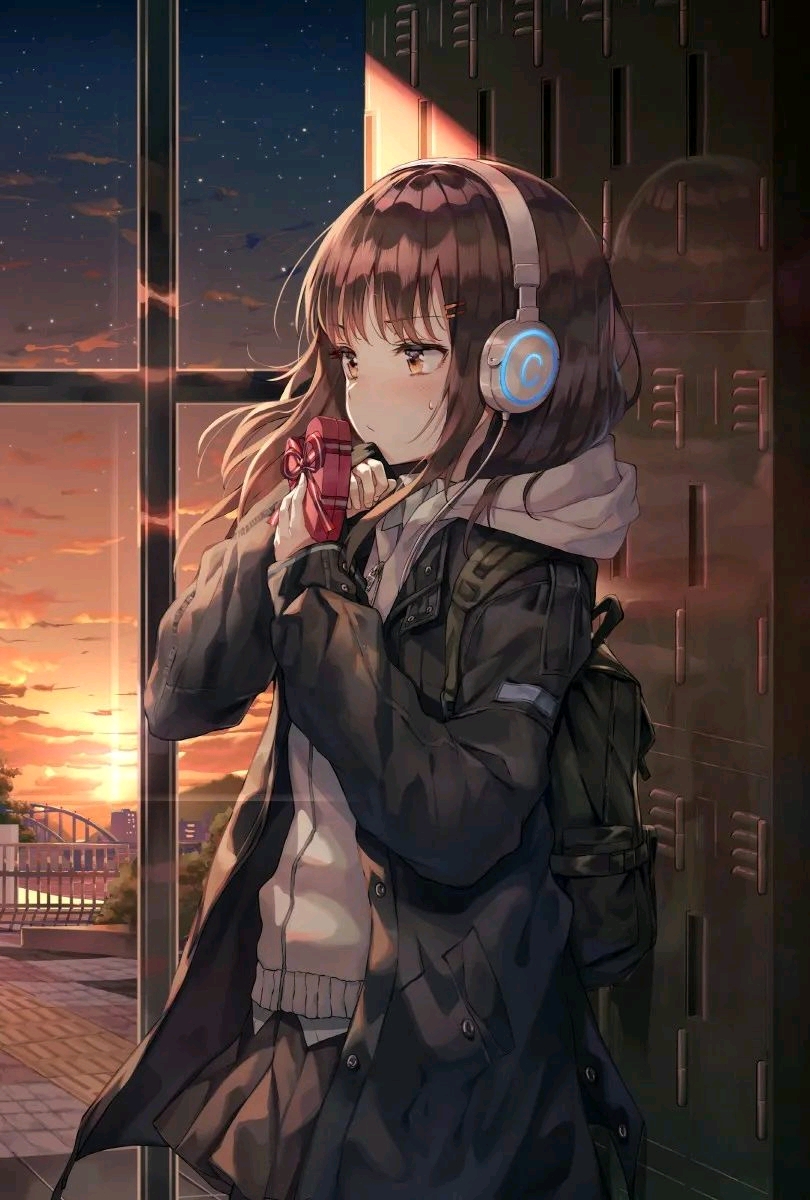 动漫图片第八期:头戴式耳机少女