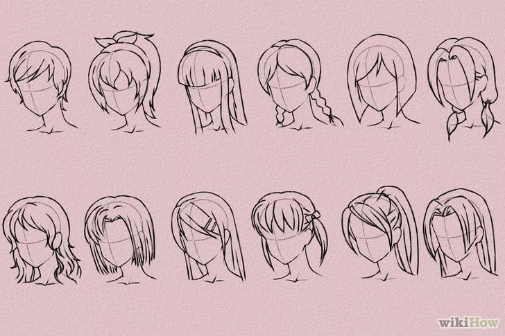 【头发怎么画?】动漫人物发型的各种角度各种画法,多种发型参考