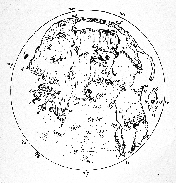 当天文学家前请先学习画画400年前奇怪的手绘月面图欣赏