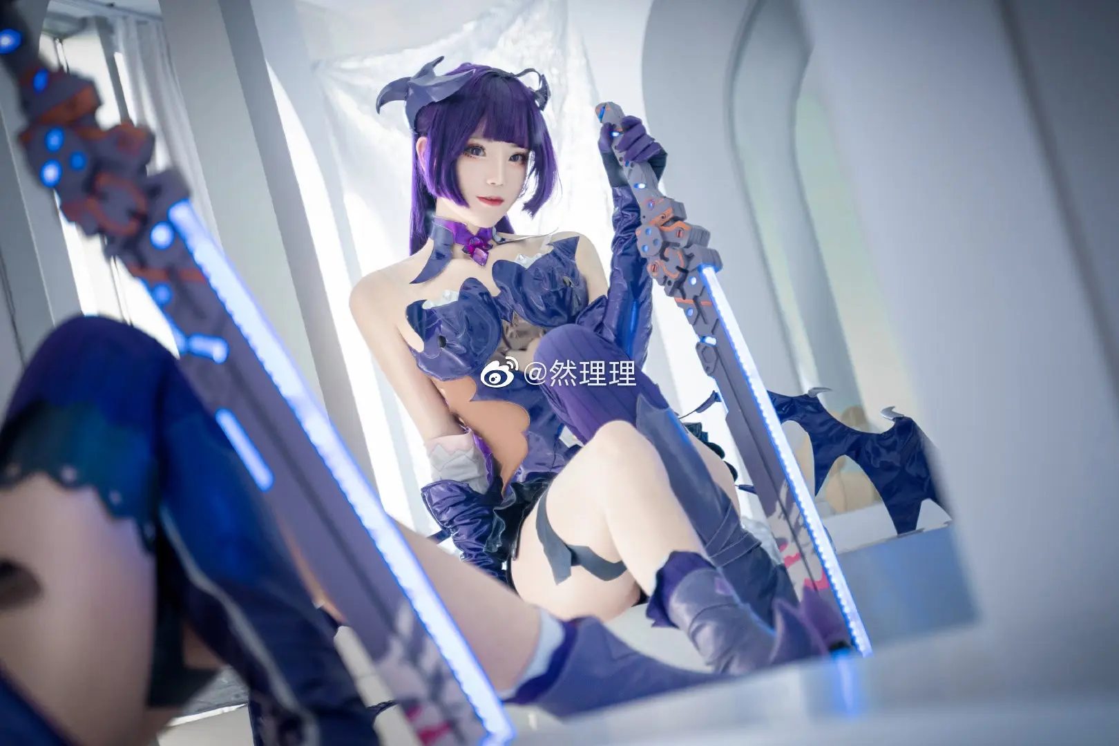 雷电芽衣cosplay,cosplay八重樱 崩坏3 雷电芽衣·幽魅夜魔cos