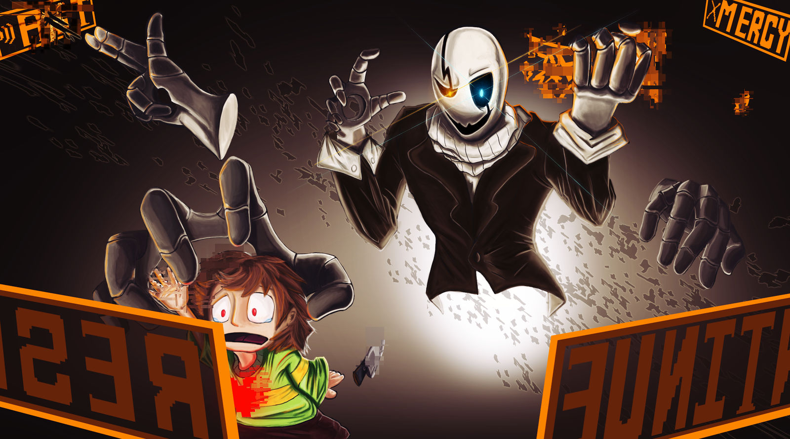 【undertale杂图】传说之下精美人物图包 (chara&gaster篇)