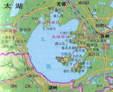 (太湖区域地图)