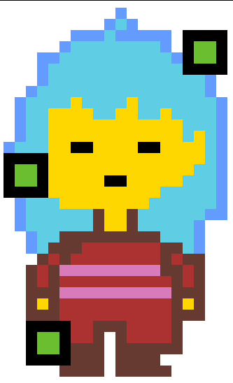 frisk(头发边框改成了天蓝色)(这个frisk是女的!)
