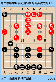 动态棋谱 后手列炮布局学习(56) 红中炮两头蛇边马兑右车不吃弃马仍