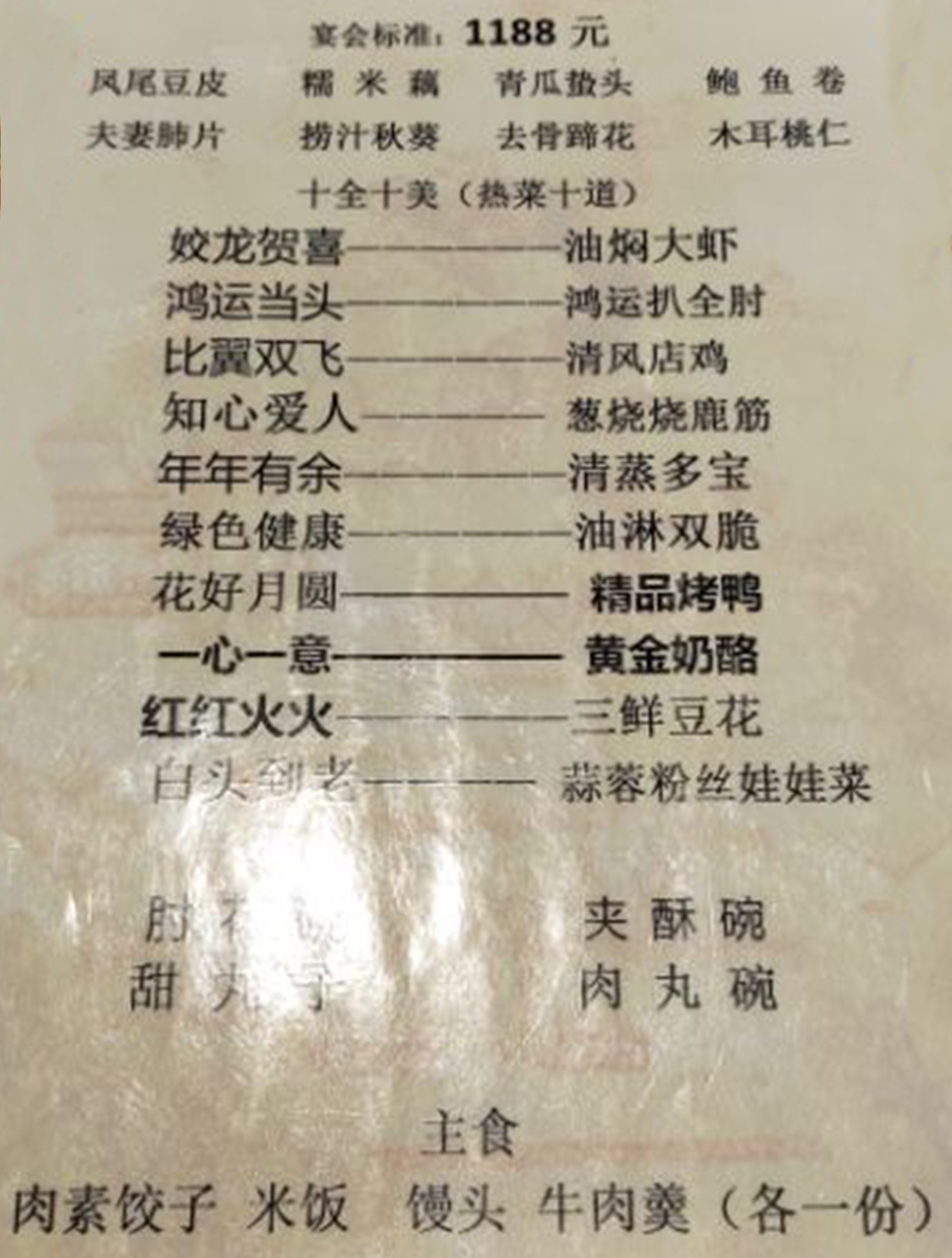 又到了婚庆旺季了定州婚庆包桌菜单菜品价格定州八大碗有哪些定州有