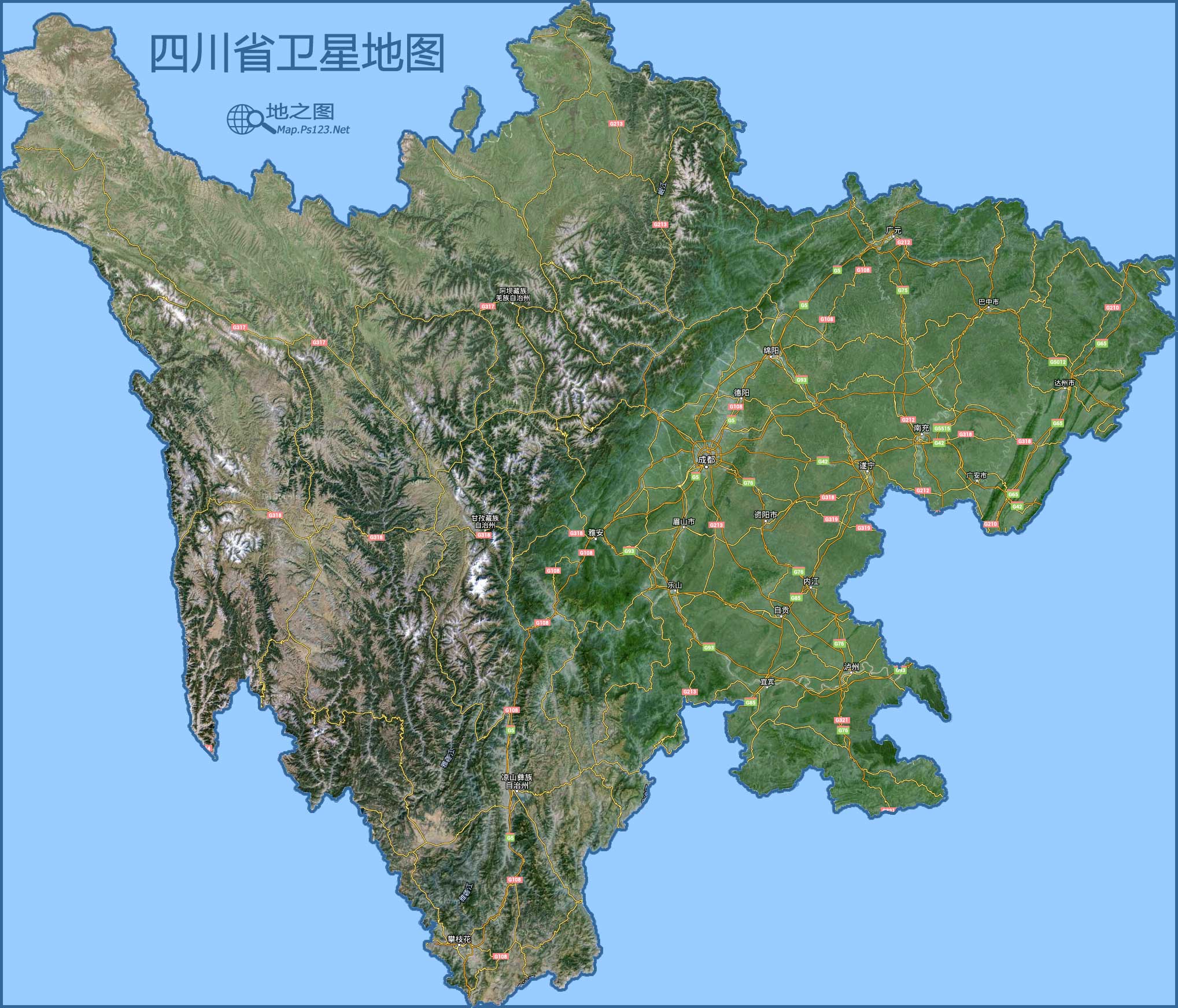 四川卫星地图(源自网络)