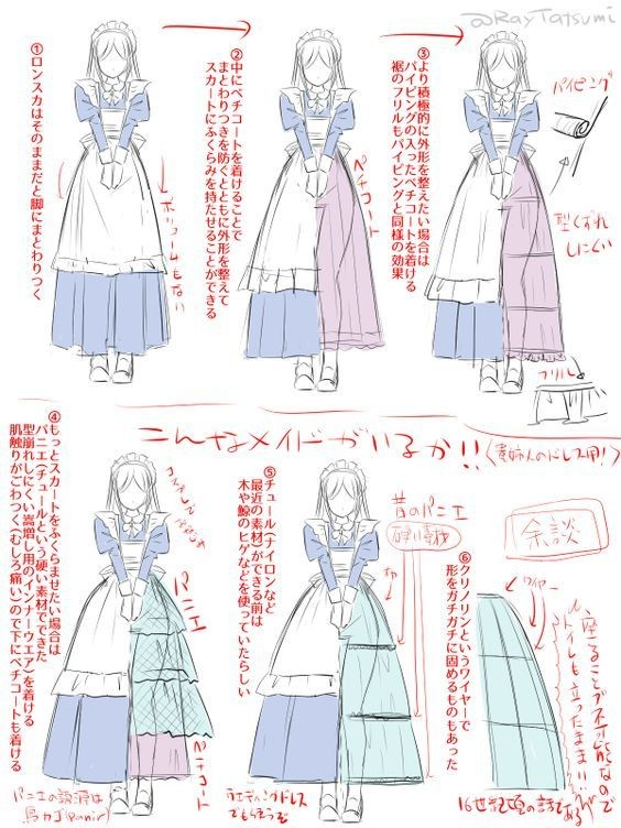 jk制服女仆装和服5款常见服装的正确绘画方式绘画小白速码