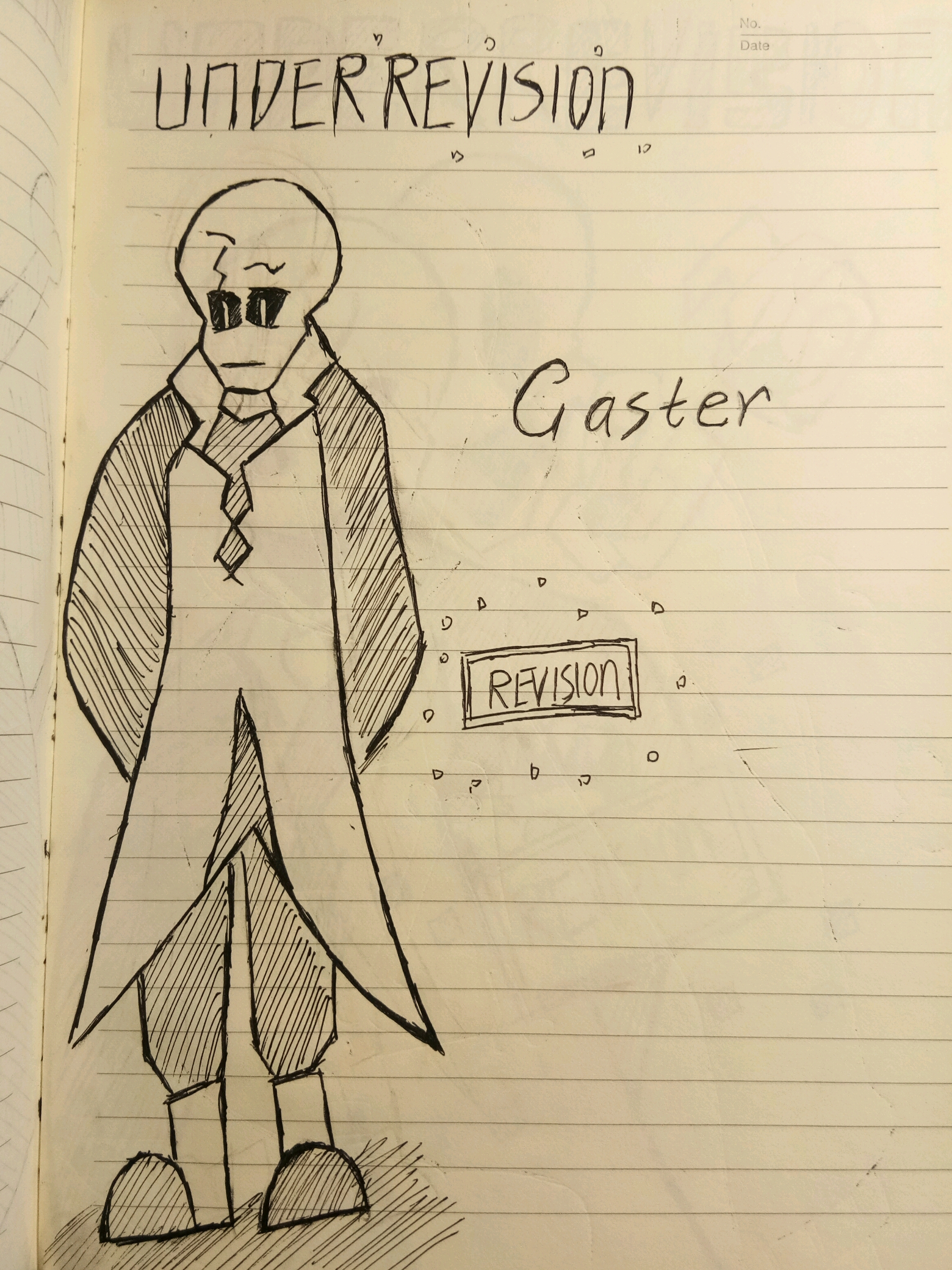 gaster [外貌] 在穿越到交错领域之前是和差错传说里的gaster衣服是一