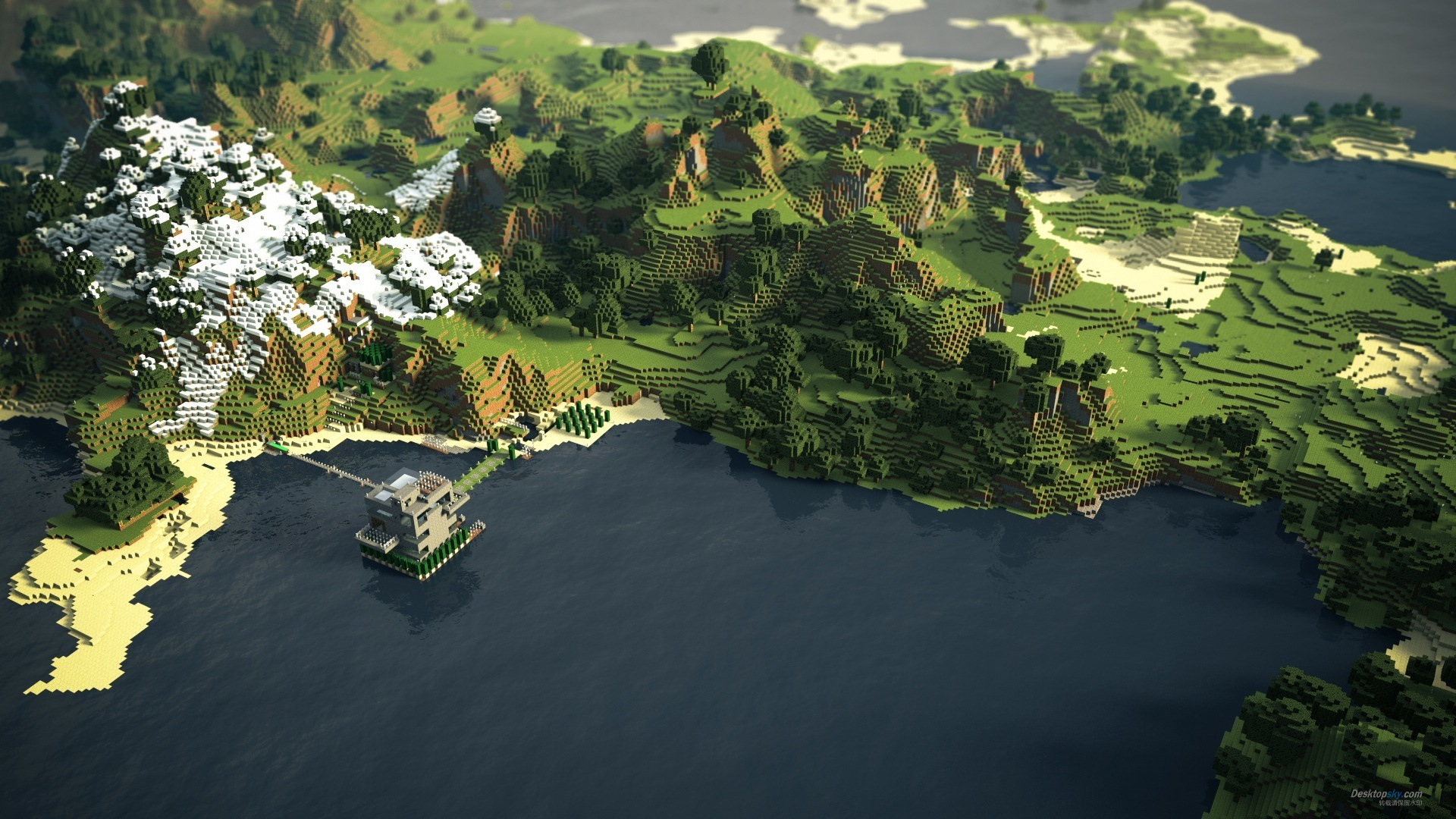 我的电脑壁纸还是minecraft,不曾改变
