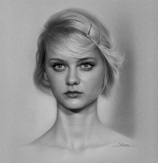 超越照相机和打印机的素描肖像作品,零基础不能错过的