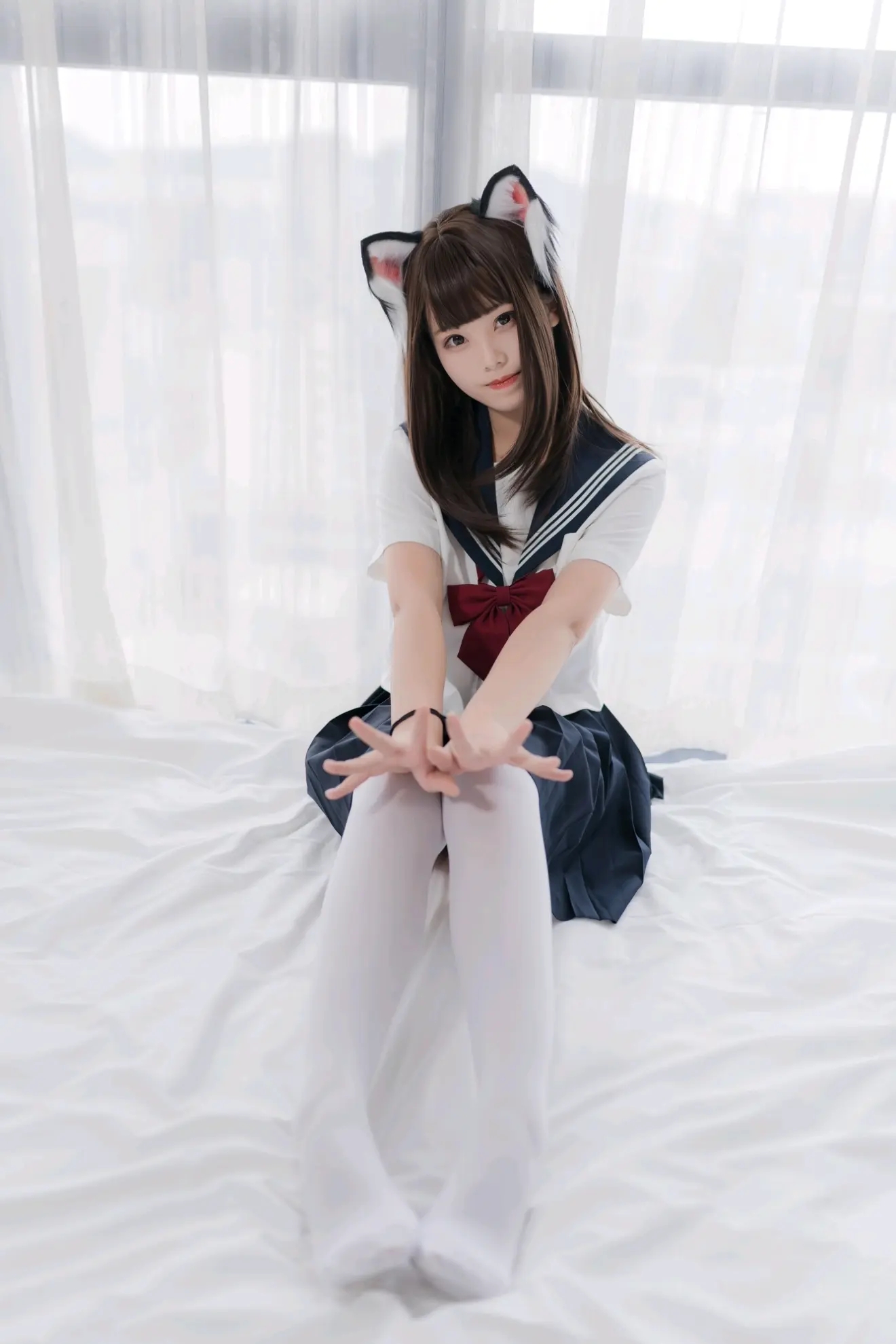 美女cosplay | 猫耳-jk-学姐:放学别走,来我家里玩