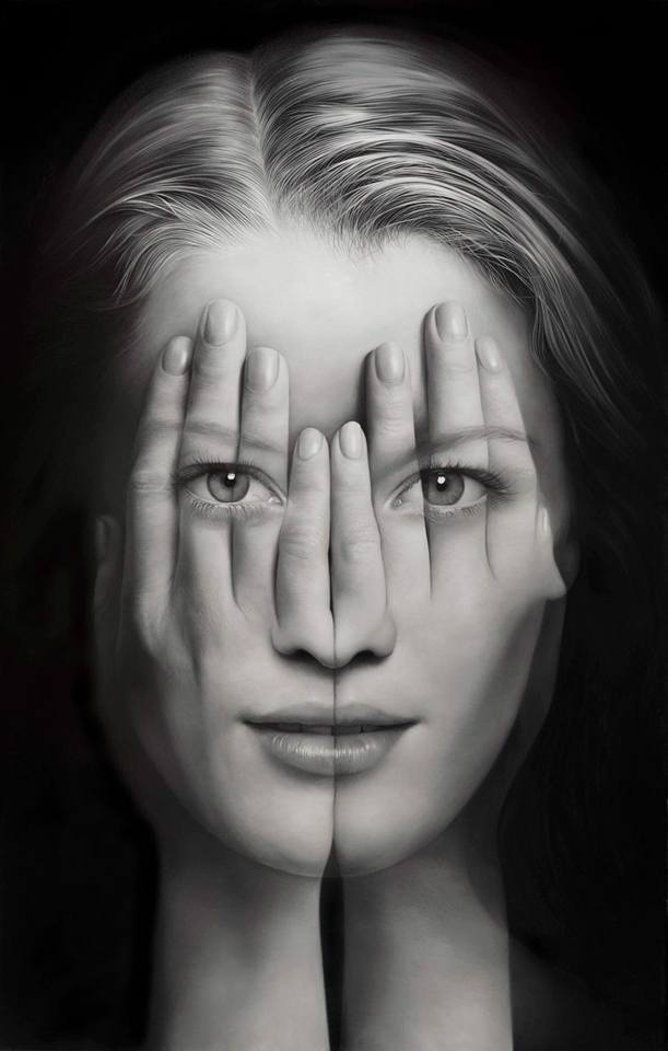 最诡异的绘画作品欣赏!五官长在手上的女人!网友:看完