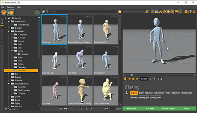 animcraft内置3d预览窗口和3d场景基础设施,支持动画播放,高精角色
