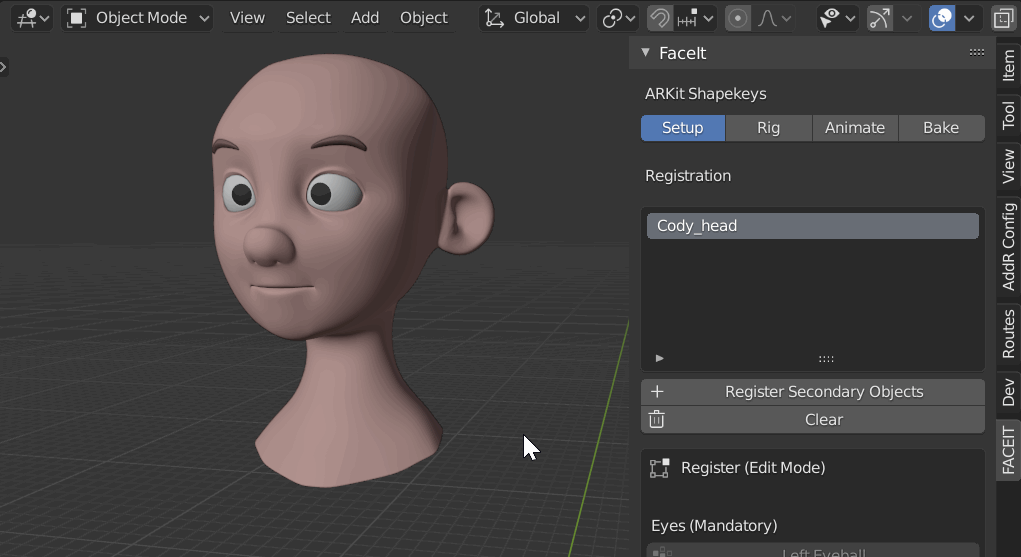 使用hs2模型测试blender插件faceit面部表情捕捉