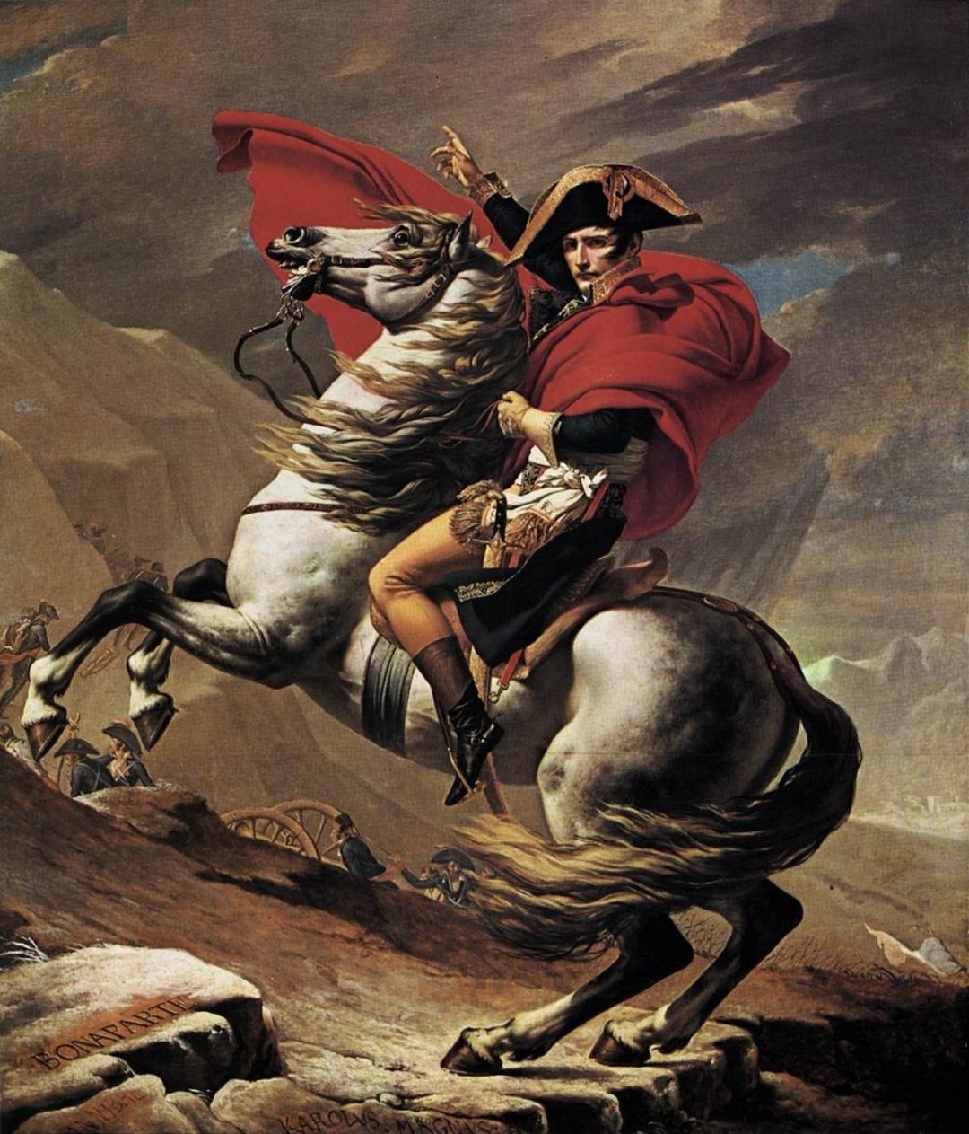 (雅克-路易·大卫《拿破仑》,可能是今天的名画里第二著名的.