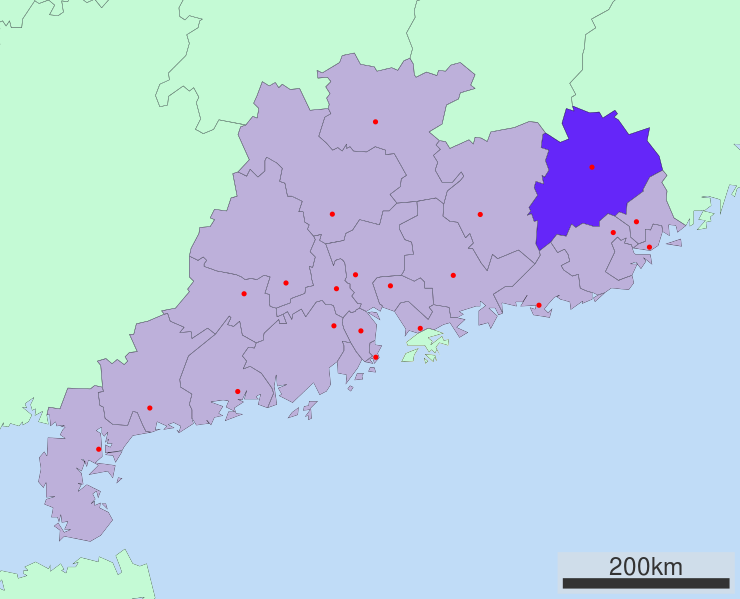 梅州市在广东省的位置
