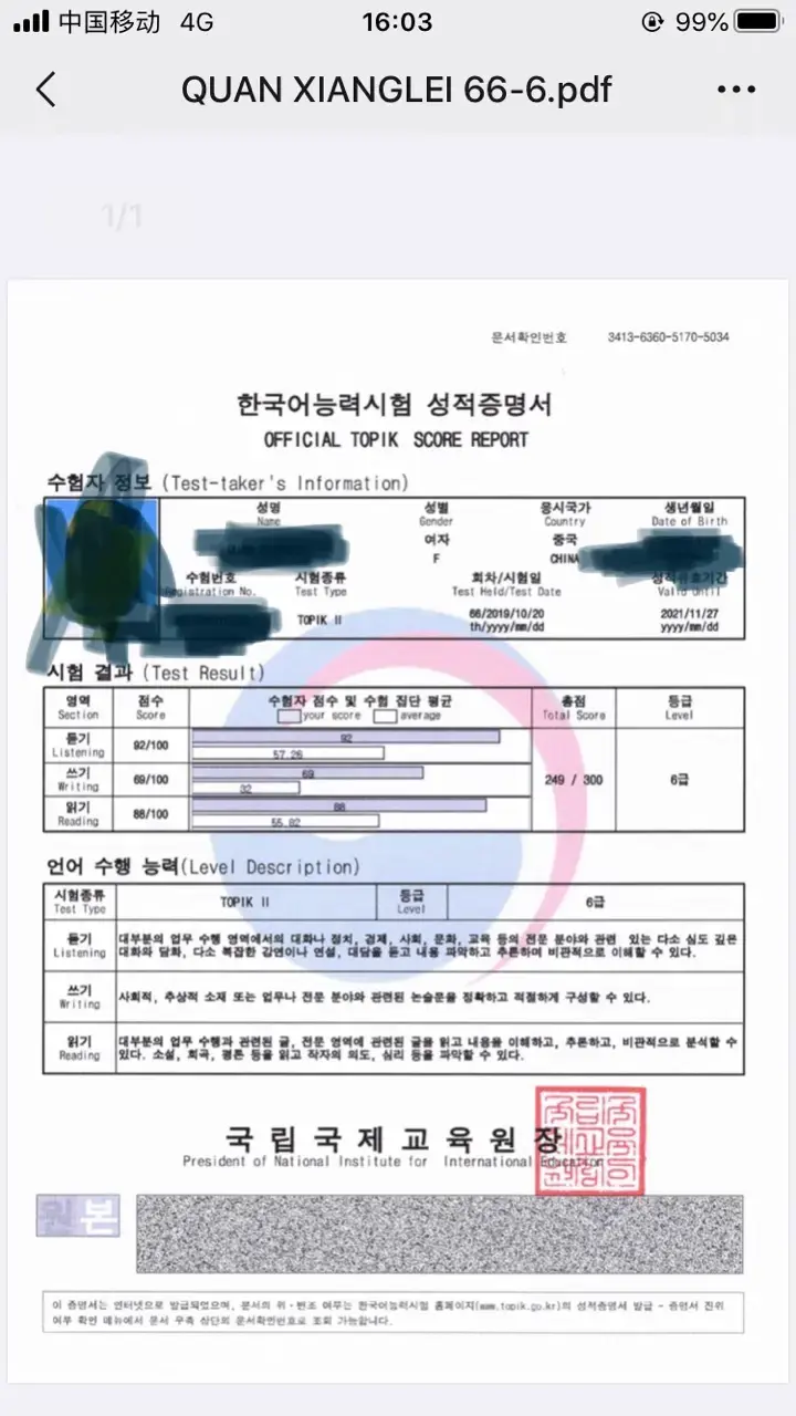 topik六级证书