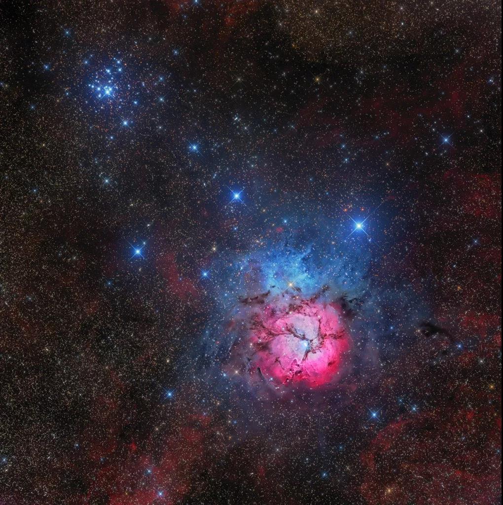 星空科普之好看的梅西耶天体:m20(ngc6514)