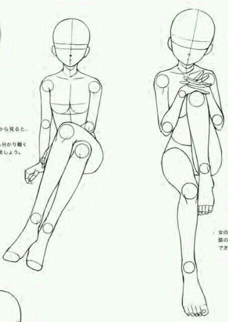 【素材】少女坐姿线稿参考,超适合画萌妹
