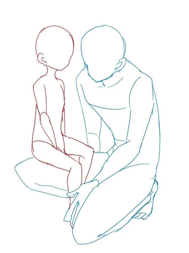 【绘画素材】超甜双人互动绘画教程!必须抱走!