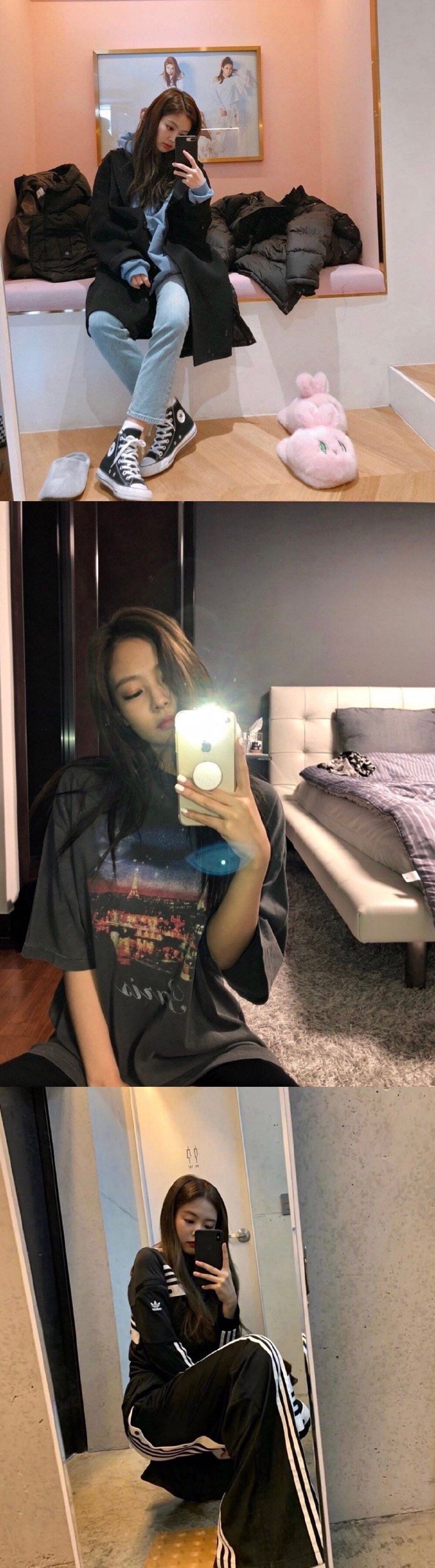 [black pink]jennie 对镜拍美照合集
