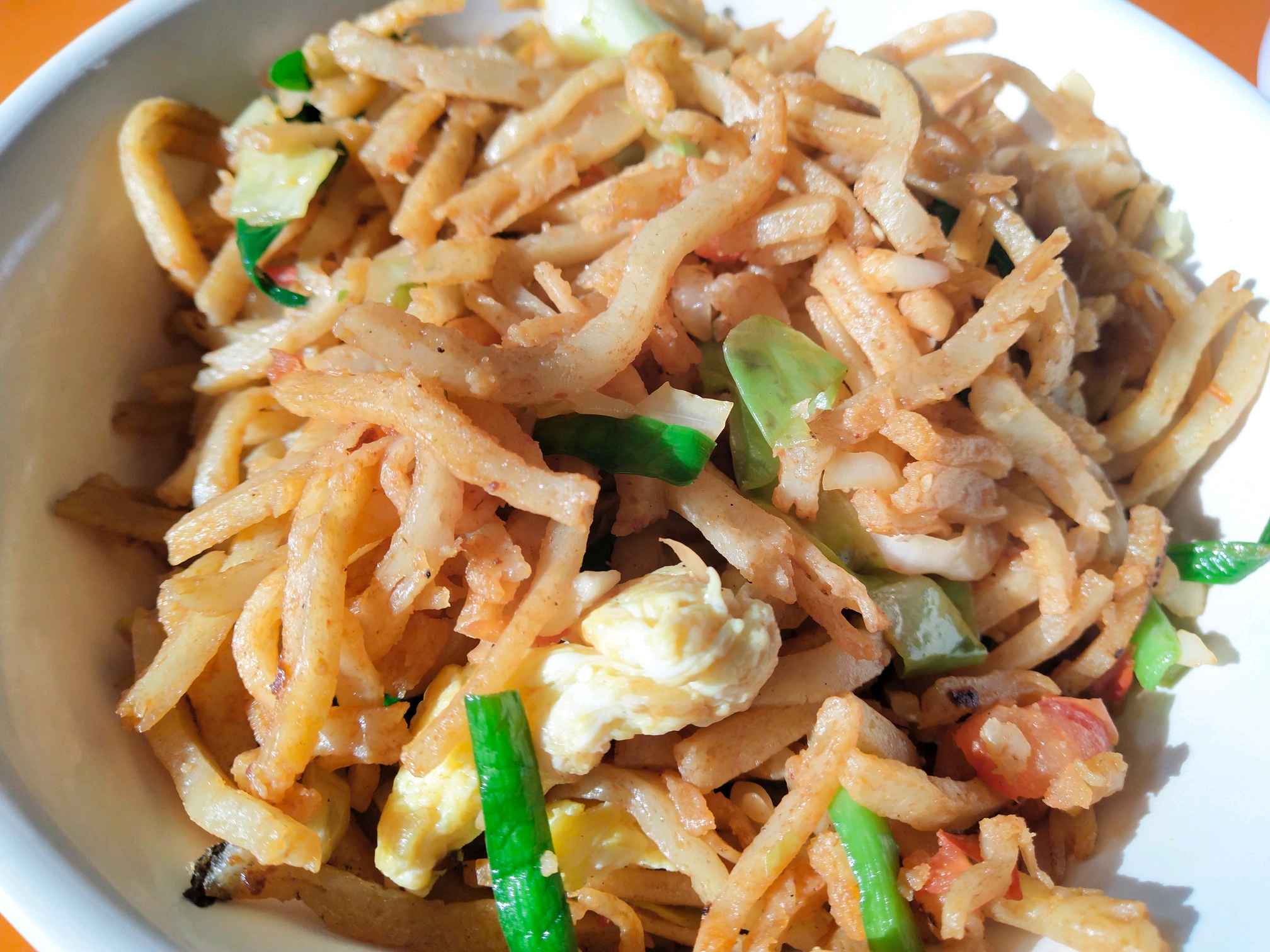 两块的炒饼丝