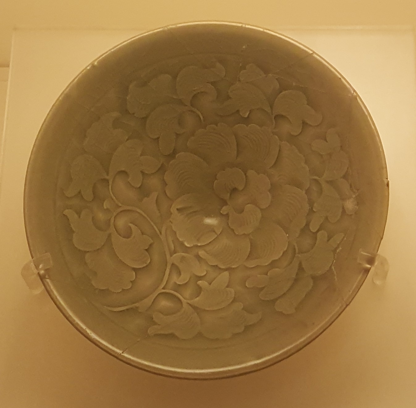 耀州窑博物馆-青花刻花折枝牡丹纹碗/北宋(公元960-1127)西安市西
