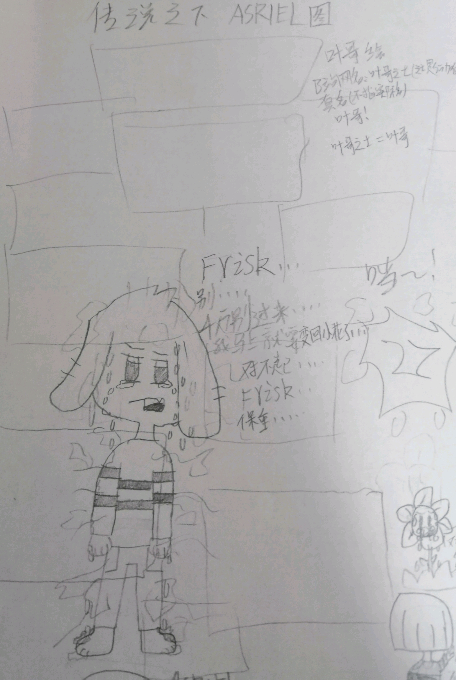 undertaⅠe传说之下asrielxchara图片含自绘的