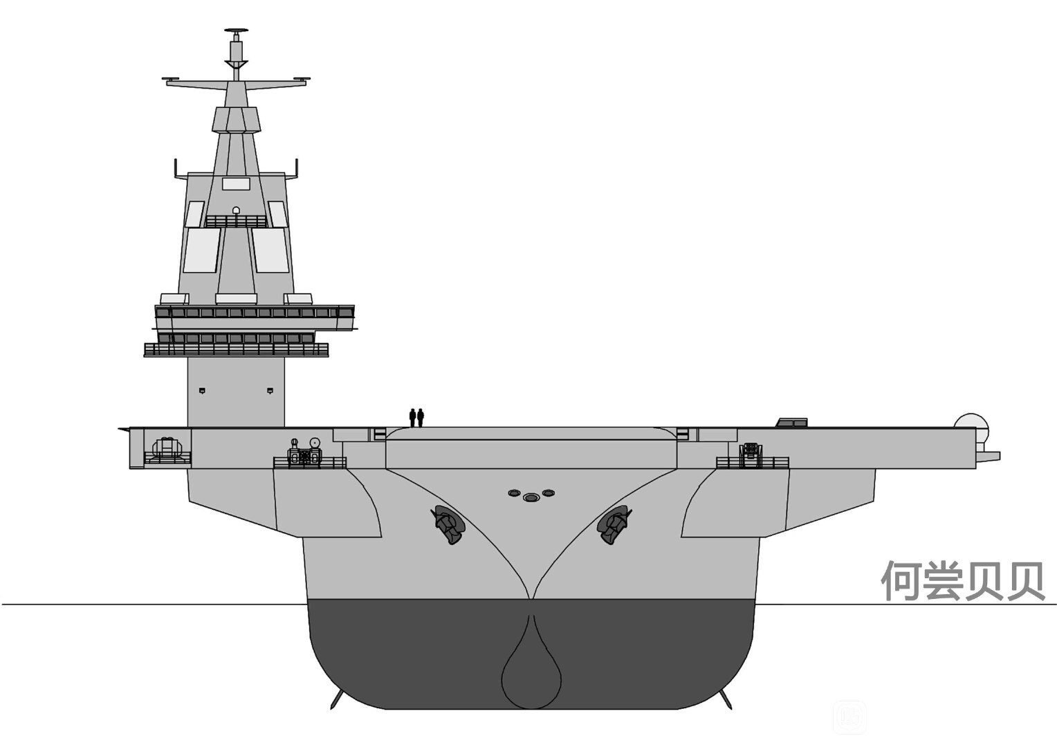 003型航母四视图预测