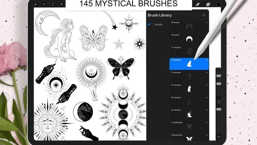 Procreate笔刷超赞的神秘魔法图案素材 哔哩哔哩