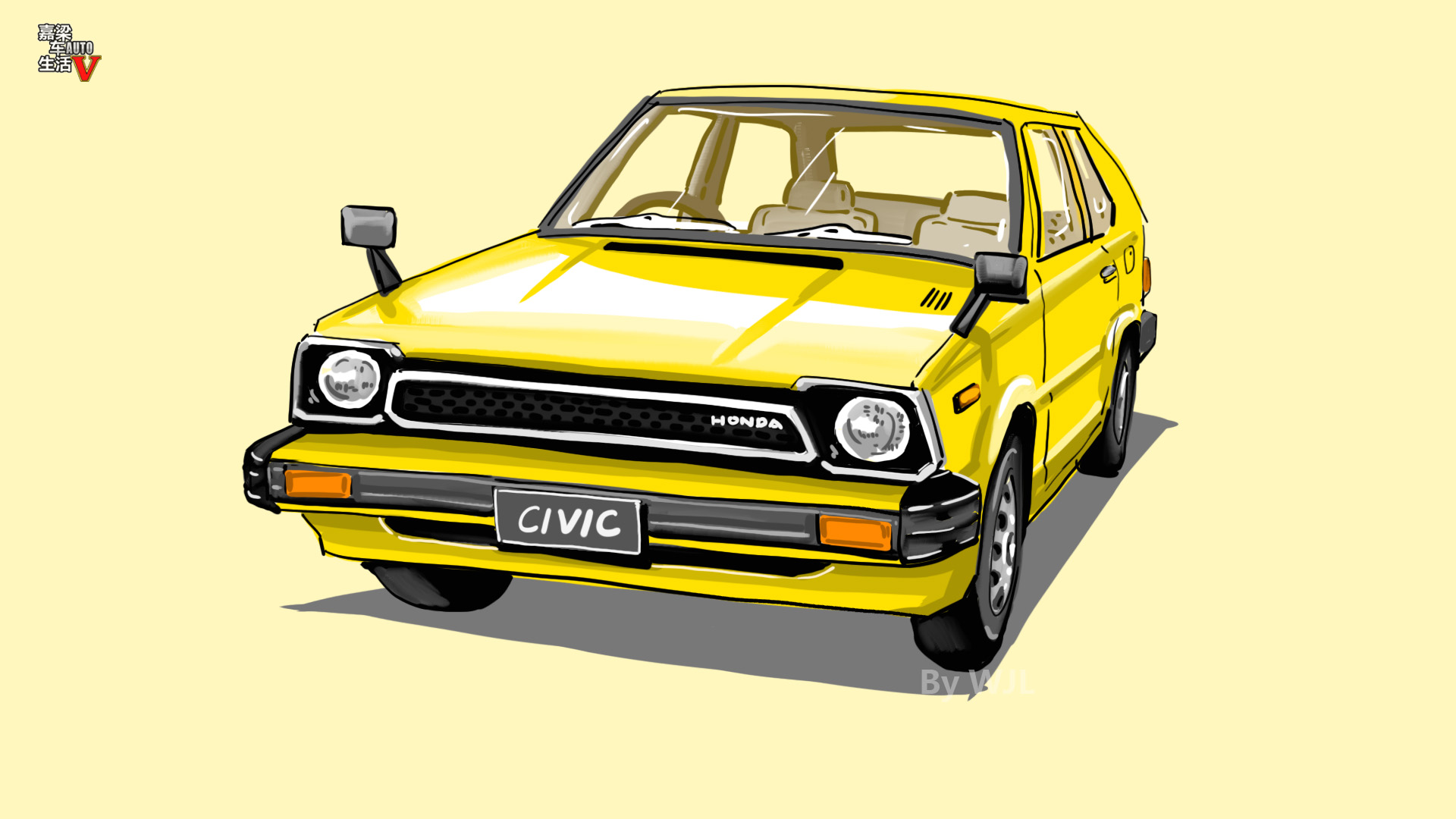 【手绘说车】本田思域传奇史汽车手绘插画原画分享