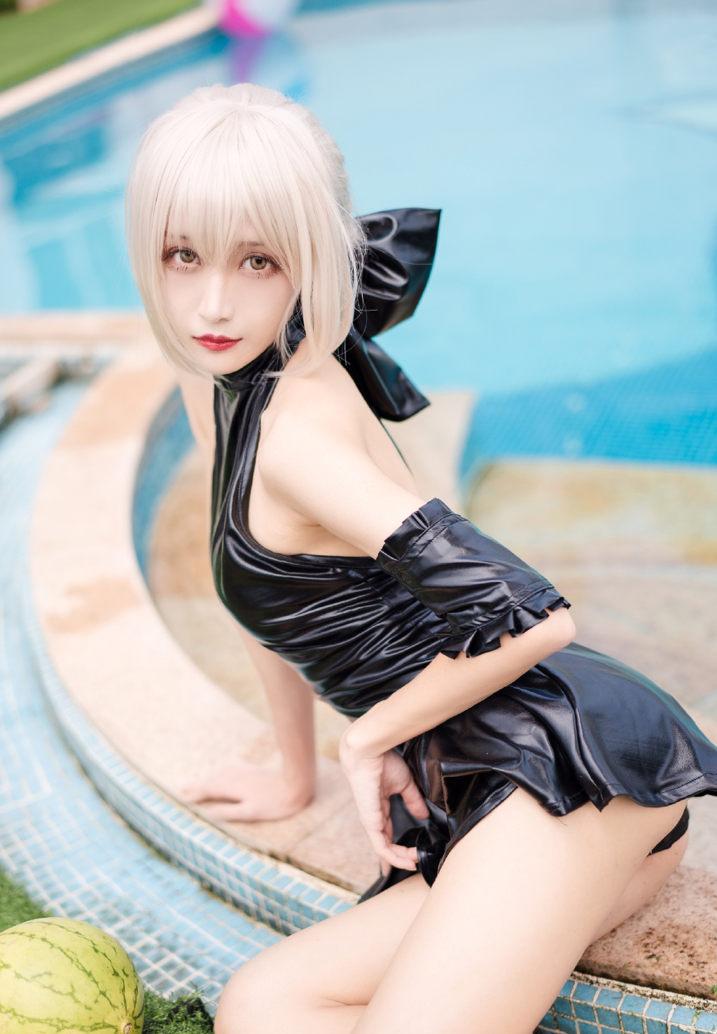 cos | fgo-阿尔托莉雅-泳装:想吃蓝色大雪糕