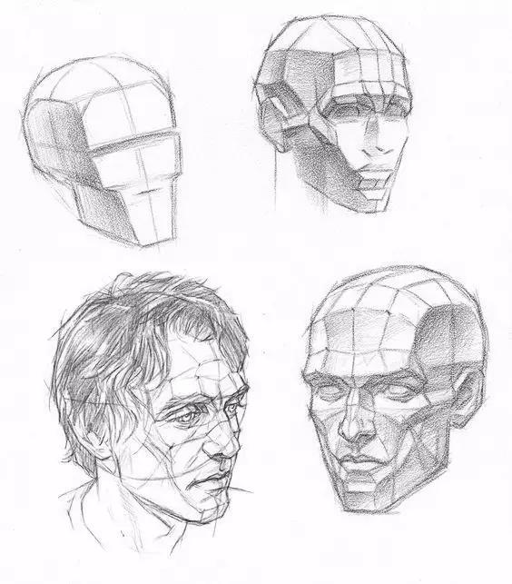 图解素描几何体,头像,五官的透视,明暗,适合教学和零基础临摹