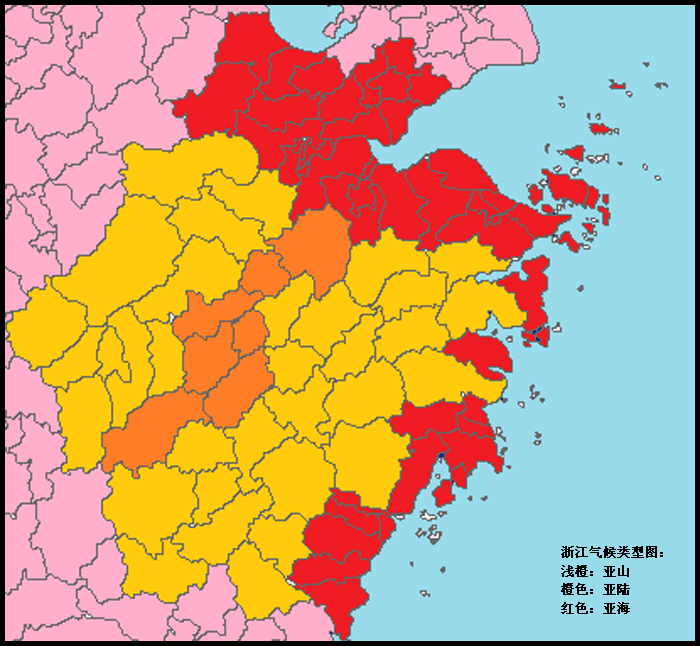 中国各省及直辖市地级市气候类型