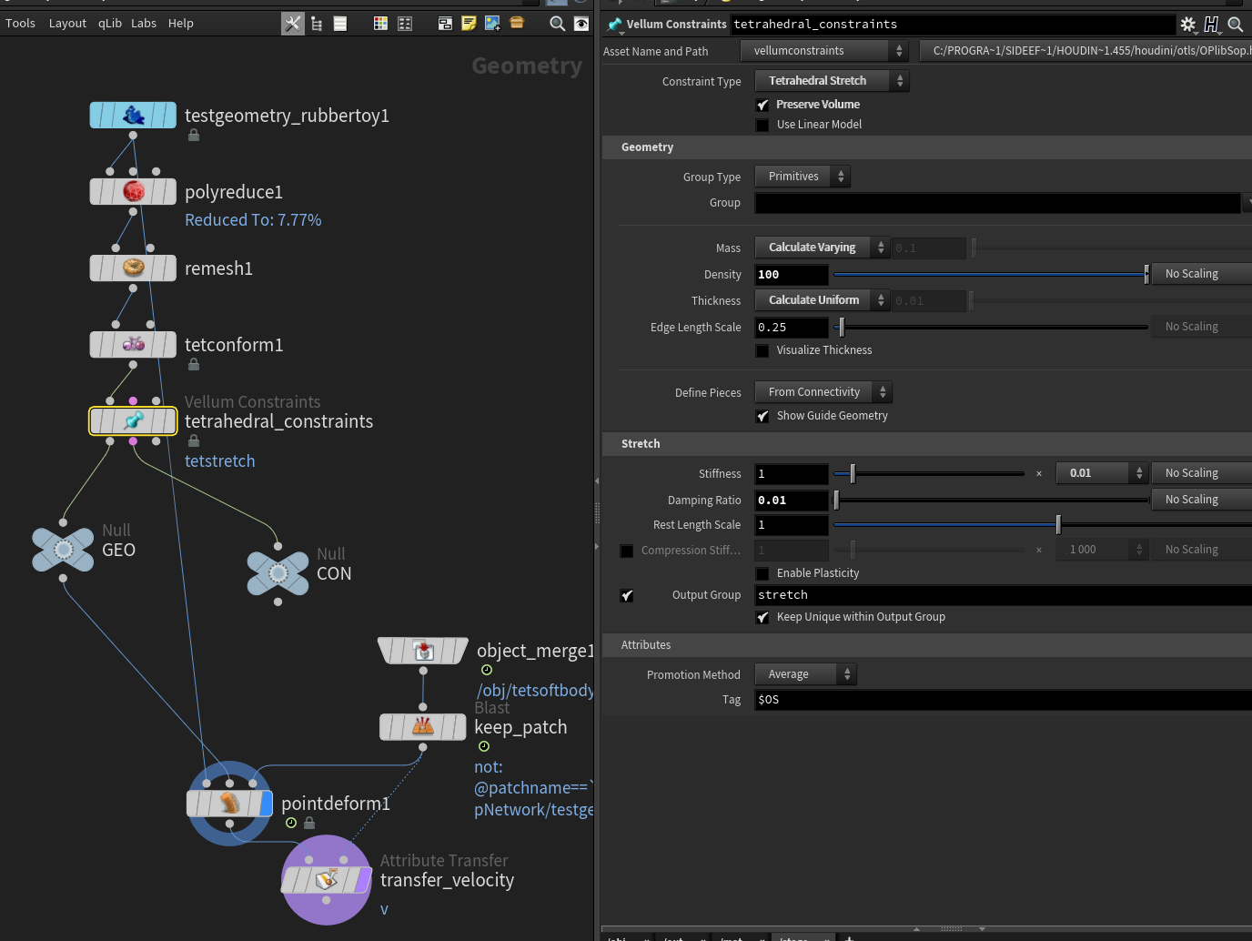 Houdini Vellum Constraintssoft body 哔哩哔哩