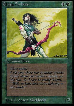 地精箭手 elvish archers 生物～妖精/弓箭手,1g(2 先攻