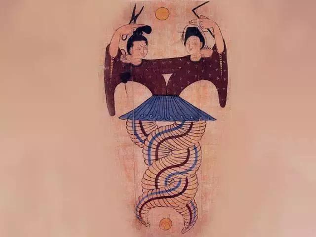 唐代《伏羲女娲图》 西方有大地之母盖亚,我们中国有造物之主女娲.