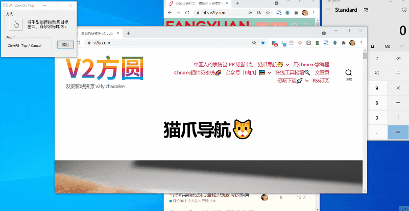 windows窗口置顶工具wintop置顶重要窗口,压缩包仅300k