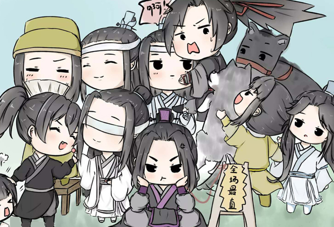 魔道祖师四张全家福,忘羡一直很甜,瑶妹有一米八