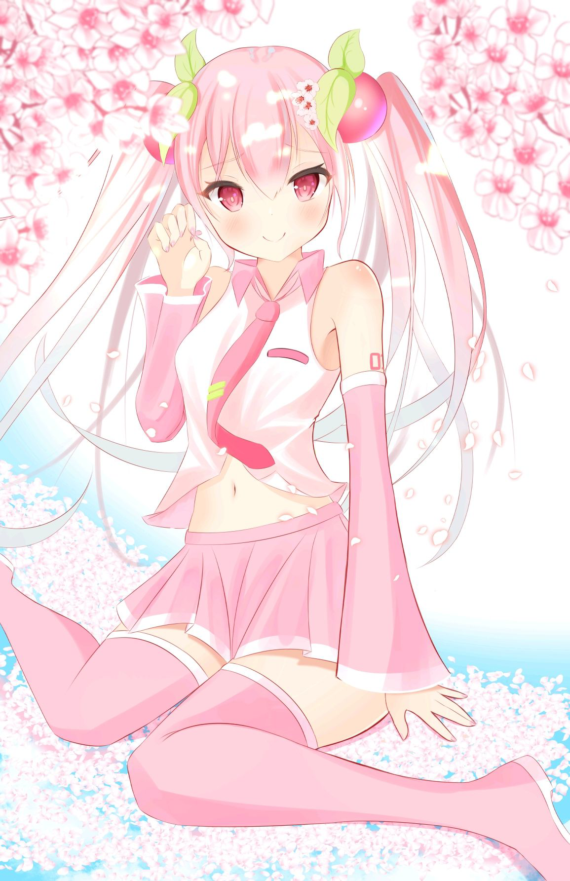 手机壁纸二次元初音未来系列樱初音byb站盐泽2020年4月6日