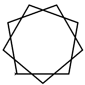 描述: 使用turtle库,绘制一个叠边形,其中,叠边形内角为100度