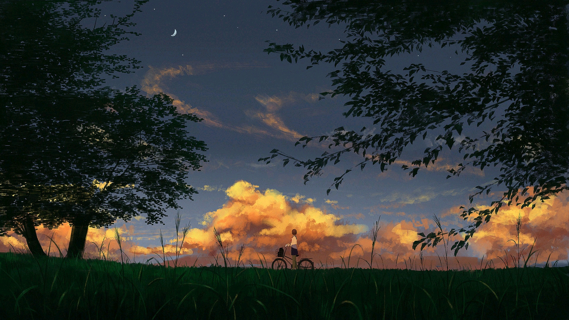 【夕阳黄昏】唯美画风的二次元动漫风景壁纸【电脑壁纸 (六) 】
