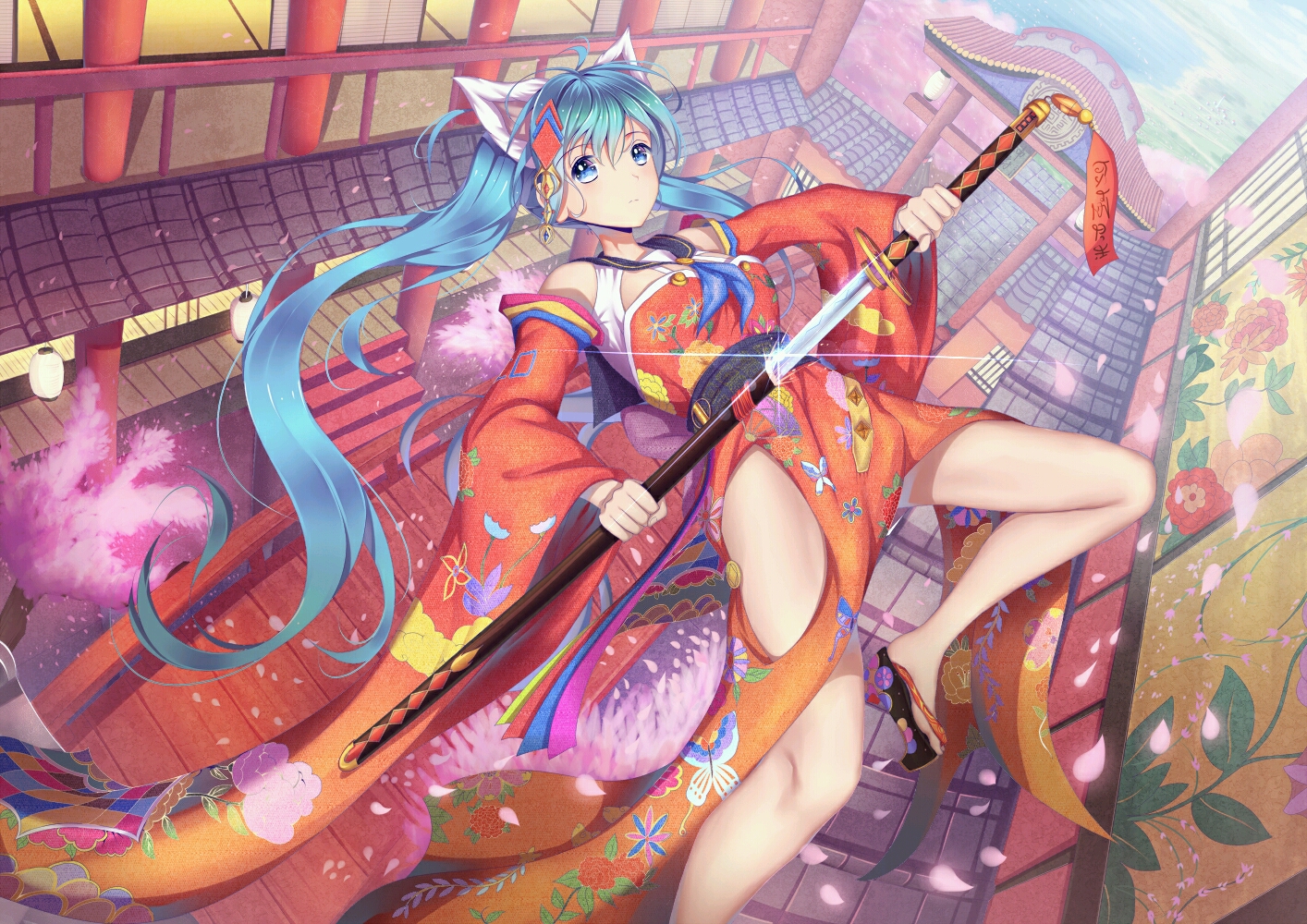 初音未来公主殿下的和服系列壁纸